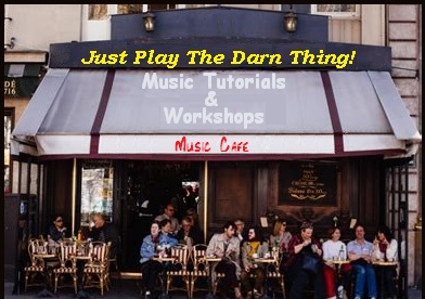 Wayne Reed play the darn thing page logo picture of a cafe'